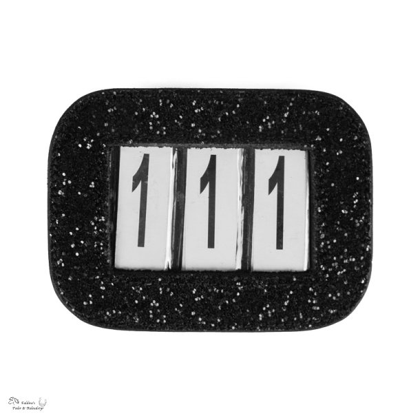 St�vnenummer med glitter, Sort. 1 stk