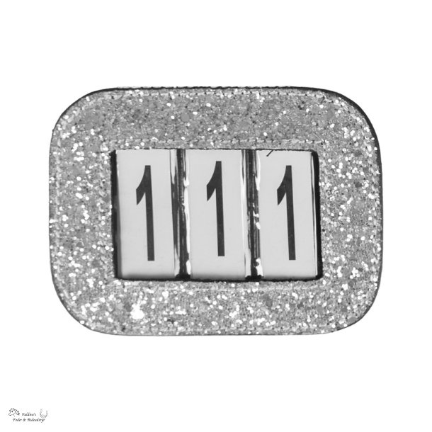 St�vnenummer med glitter, S�lv. 1 stk
