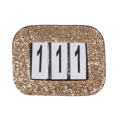 Stvnenummer med glitter, Guld. 1 stk