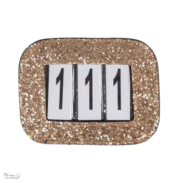 St�vnenummer med glitter, Guld. 1 stk