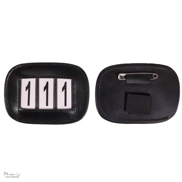 St�vnenummer i l�der, med 3 cifre, Sort. 1 stk