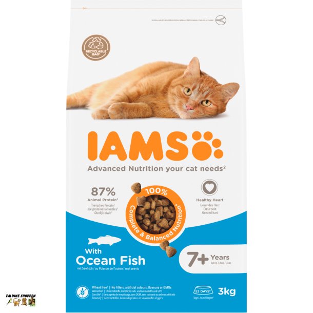 Iams Kat Senior 7+, Havfisk, 3 kg