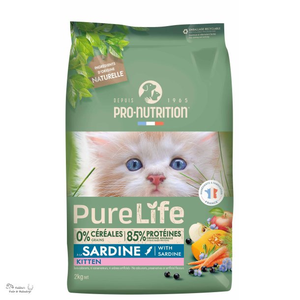 Purelife Cat Kitten- kornfri, 2 kg