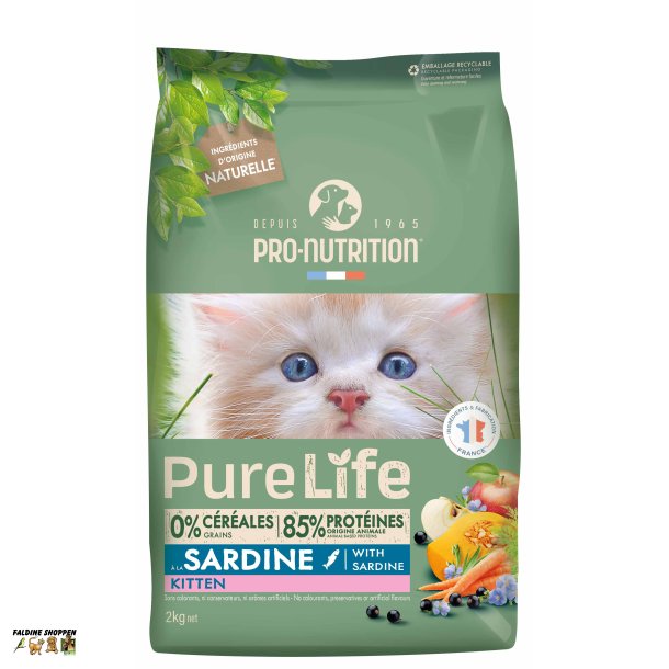 Purelife Cat Kitten- kornfri, 2 kg