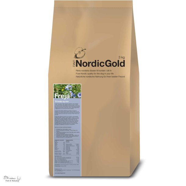 UniQ NordicGold, Freja, Hvalpefoder, Korn- og Glutenfri, 3 kg
