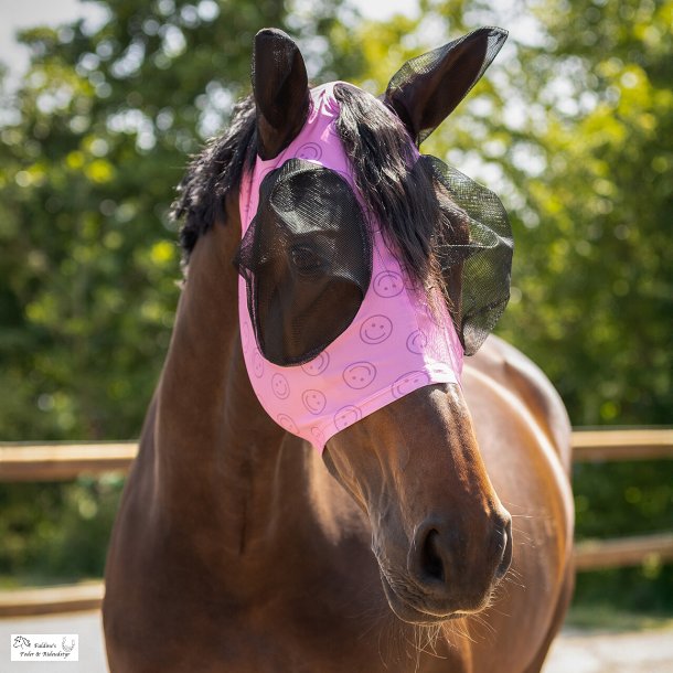 QHP Fluemaske Pink/Smiley