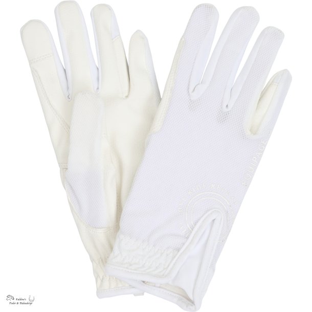 EQ Terina Mesh Ridehandske, Hvid