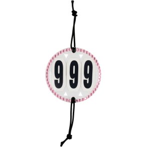 Stvnenummer med pink krystalsten