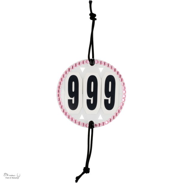 St�vnenummer med pink krystalsten