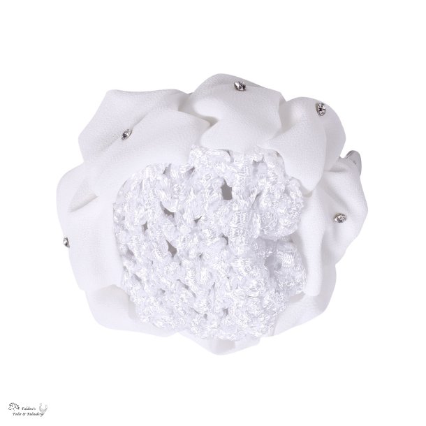 H�rnet med scrunchie, Hvid