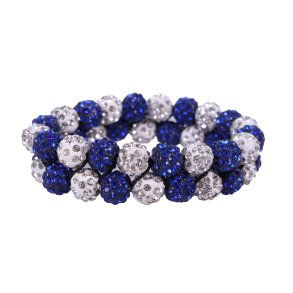 QHP Gloss Scrunchie, Hvid/Cobaltblue