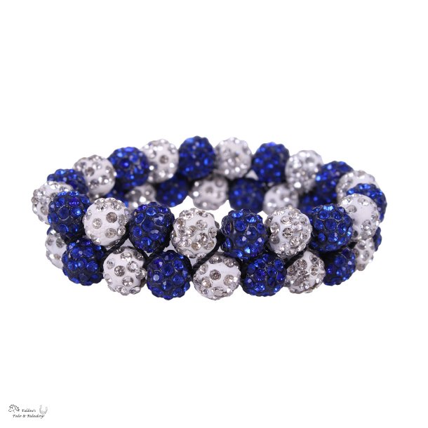 QHP Gloss Scrunchie, Hvid/Cobaltblue