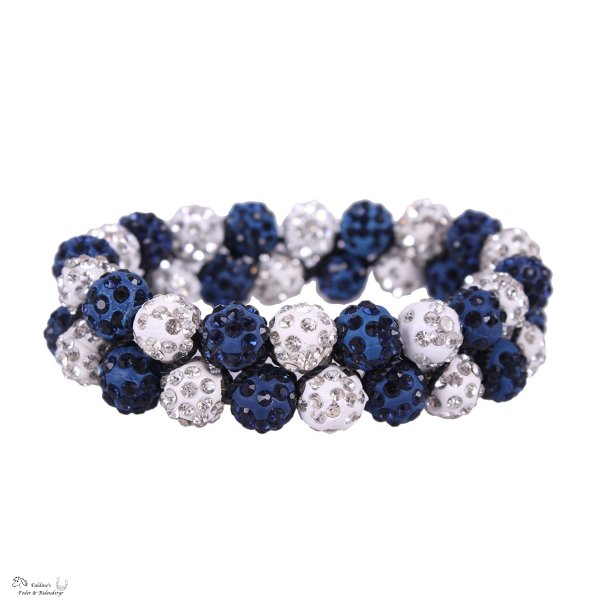 QHP Gloss Scrunchie, Navy/Hvid