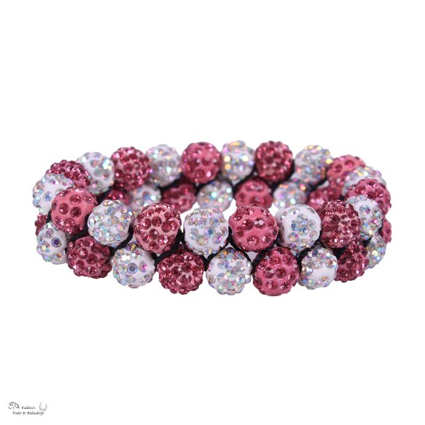 QHP Gloss Scrunchie, Pink/Hvid