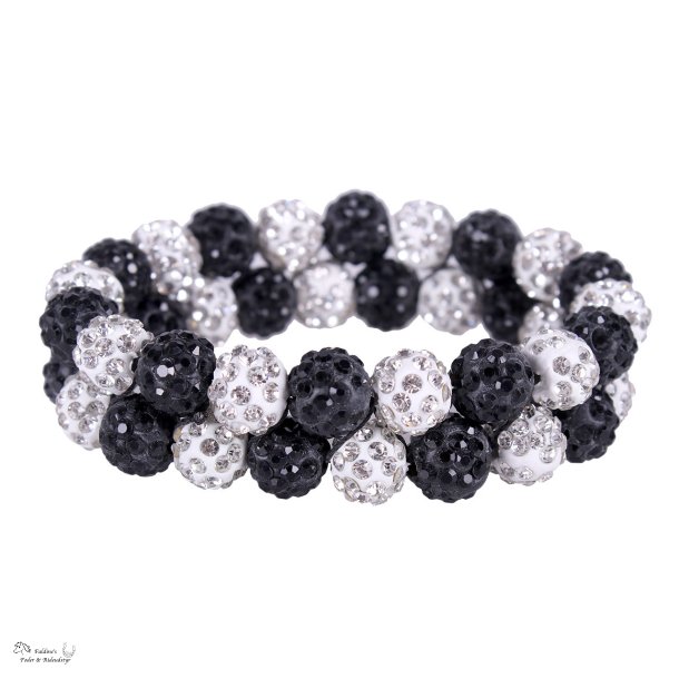 QHP Gloss Scrunchie, Sort/Hvid