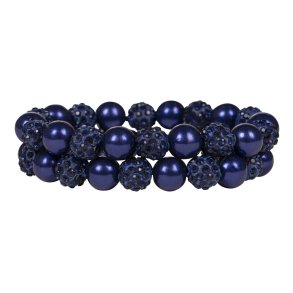 Hr scrunchie med perler, Navy