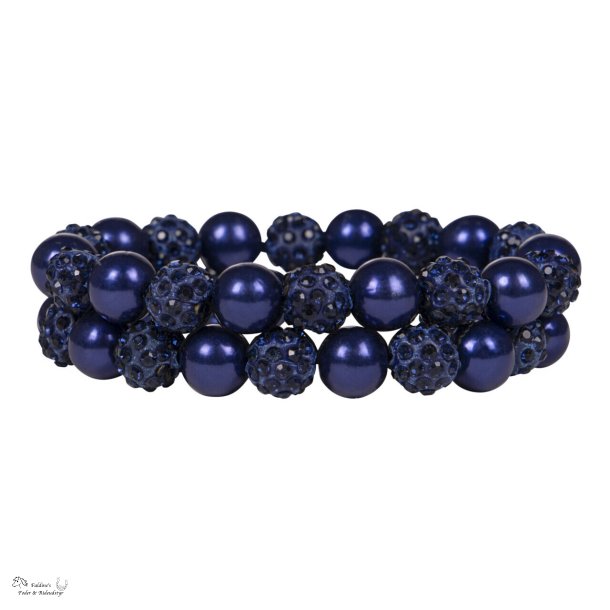 H�r scrunchie med perler, Navy