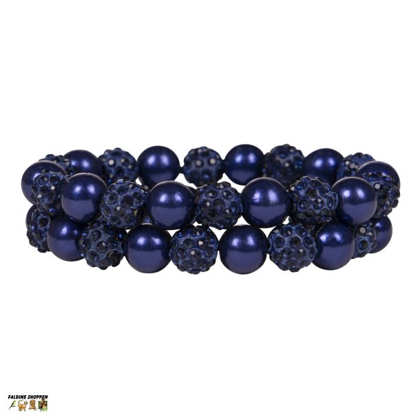 Hr scrunchie med perler, Navy