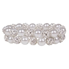 Hr scrunchie med perler, Hvid