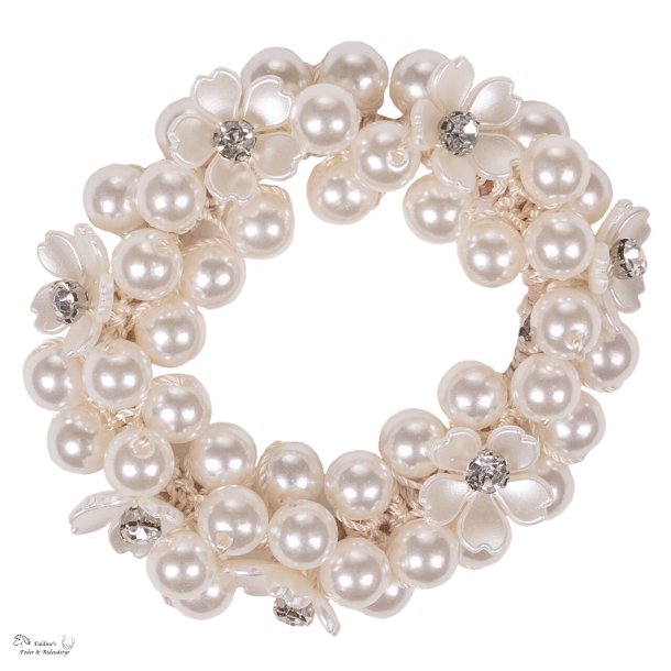 H�r scrunchie med blomster