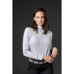 Equipage Shimmer Langrmet ridebluse, Hvid