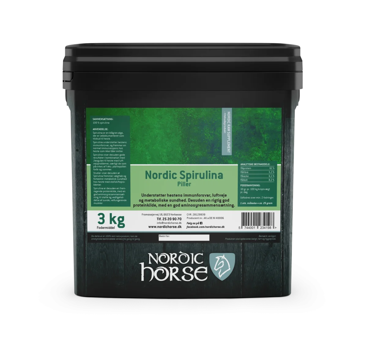 Nordic Horse Spirulina Pellets, 3 kg Nordic Horse Tilskud
