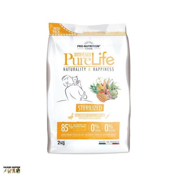 Purelife Cat Sterilized - kornfri, 2 kg