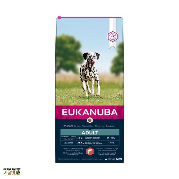 Eukanuba Adult, Large Breed, Laks og Byg, 12 kg