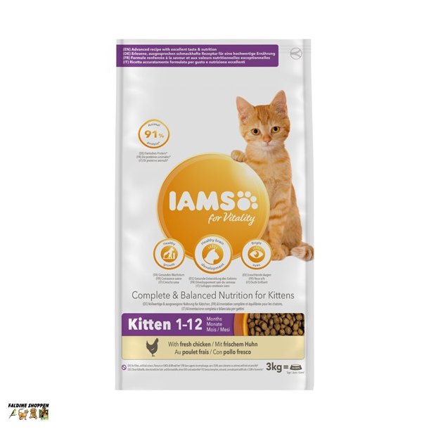 Iams Kat Killing og Junior, 3 kg