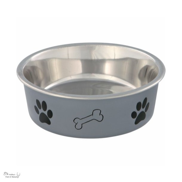 Sk�l i rustfri st�l med plastbel�gning